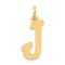 14K Yellow Gold Medium Script Initial Letter J Charm Jewerly 19mm x 10mm